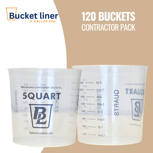 5-QUART MIXING CONTAINER  — 120 Pack/ ( $2.10 /bucket)/ Free Shipping
