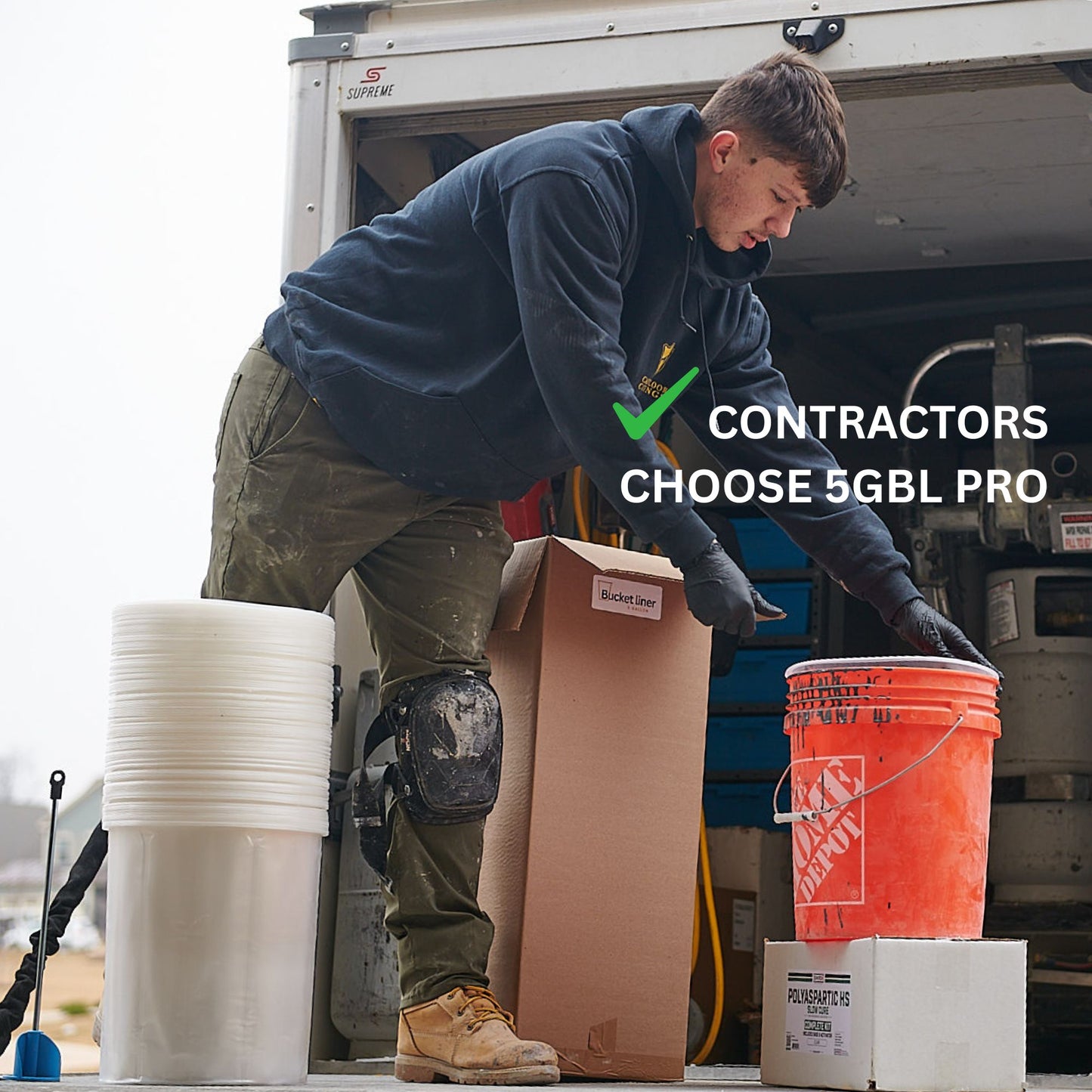CONTRACTOR VALUE PACK | 100 LINERS | FREE SHIPPING & MIXING PADDLE